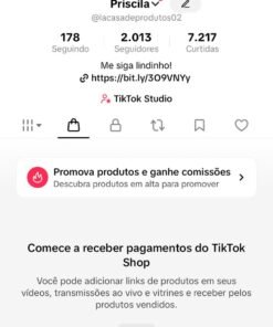 CONTA DO TIKTOK COM SHOP ATIVO +2K SEGUIDORES (PROMOVER ATIVO)