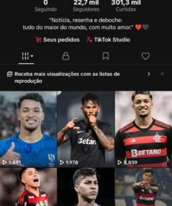 COMBO DE REDES SOCIAIS NO NICHO FLAMENGO – TikTok, Kwai, Instagram, YouTube e Facebook (Projeto Dark / Sem Aparecer)