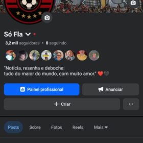 Página Dark do Facebook | nicho Notícias do Flamengo
