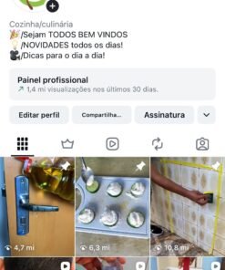 Insta 1.4 Milhões com 291k membros, Rende publi paga. nos stores 96% br organico, stories medio 18k a 30k, Valor promocional de 15.000 por apenas 6447