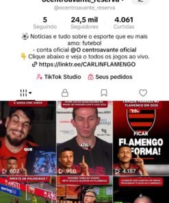 tiktok nicho futebol 24.5k (MONETIZAÇAO E SHOP)-ACEITO PROPOSTA