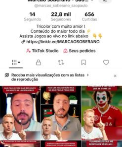 tiktok futebol 22,8k (monetização e shop) ACEITO PROPOSTA
