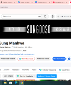 Vendo canal com 565 vídeos 77,3 mil inscritos 6.797.009 visualizações trabalho com este canal com vídeo Review para Afiliados Rankear muito bem! vídeos Com Mais de 207 mil Views . Canal Lucrativo. Tenho outros canais por isso a venda!
