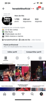 Insta 209k Música Popular, stores batendo 28k médio, valor promocional só hoje de 12.500 por apenas 4697