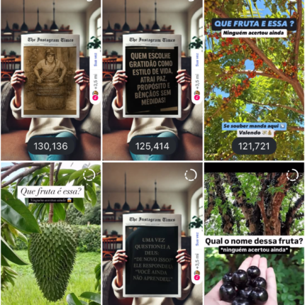 Insta Motivacional 22 milhões alcance, 130 mil stories, com quase 1 M de membros