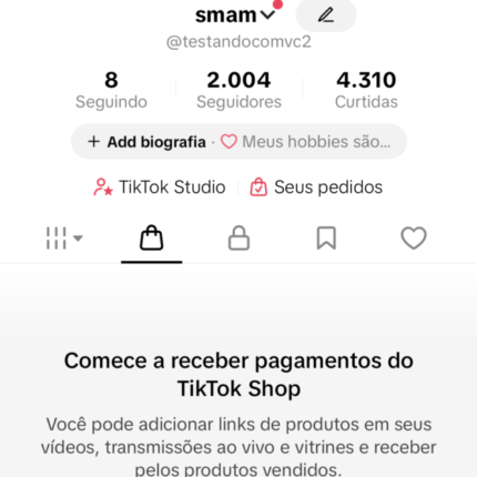 Conta com shop ativo