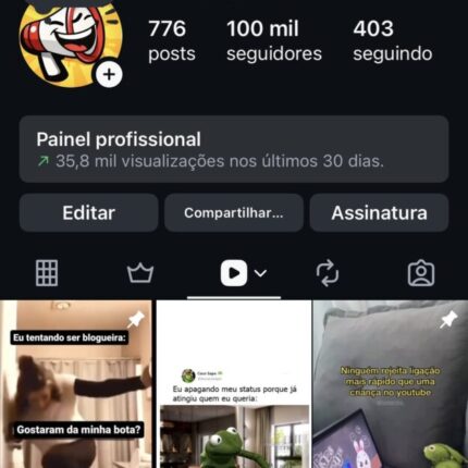 Conta Nichada de Humor & Memes 100K (Alto Alcance)