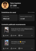 CANAL YOUTUBE SHORTS 27.000+ Inscritos