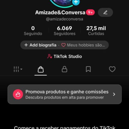 CONTA TIKTOK COM SHOP 6.000 MIL Seguidores - SEM DOC. SEM NENHUMA RESTRIÇÃO