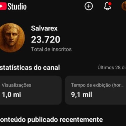 CANAL YOUTUBE 23K DE INSCRITOS GRINGO VIDEO LONGO + SHORTS