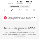 CONTA DO TIKTOK COM SHOP ATIVO +3,4K SEGUIDORES (ENGAJAMENTO REAL)