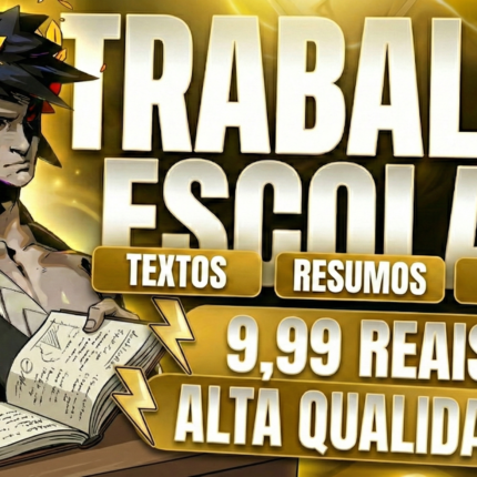 TRABALHOS ESCOLARES E ACADÊMICOS BARATO + ENTREGA RÁPIDA - SLIDES, TAREFAS ETC