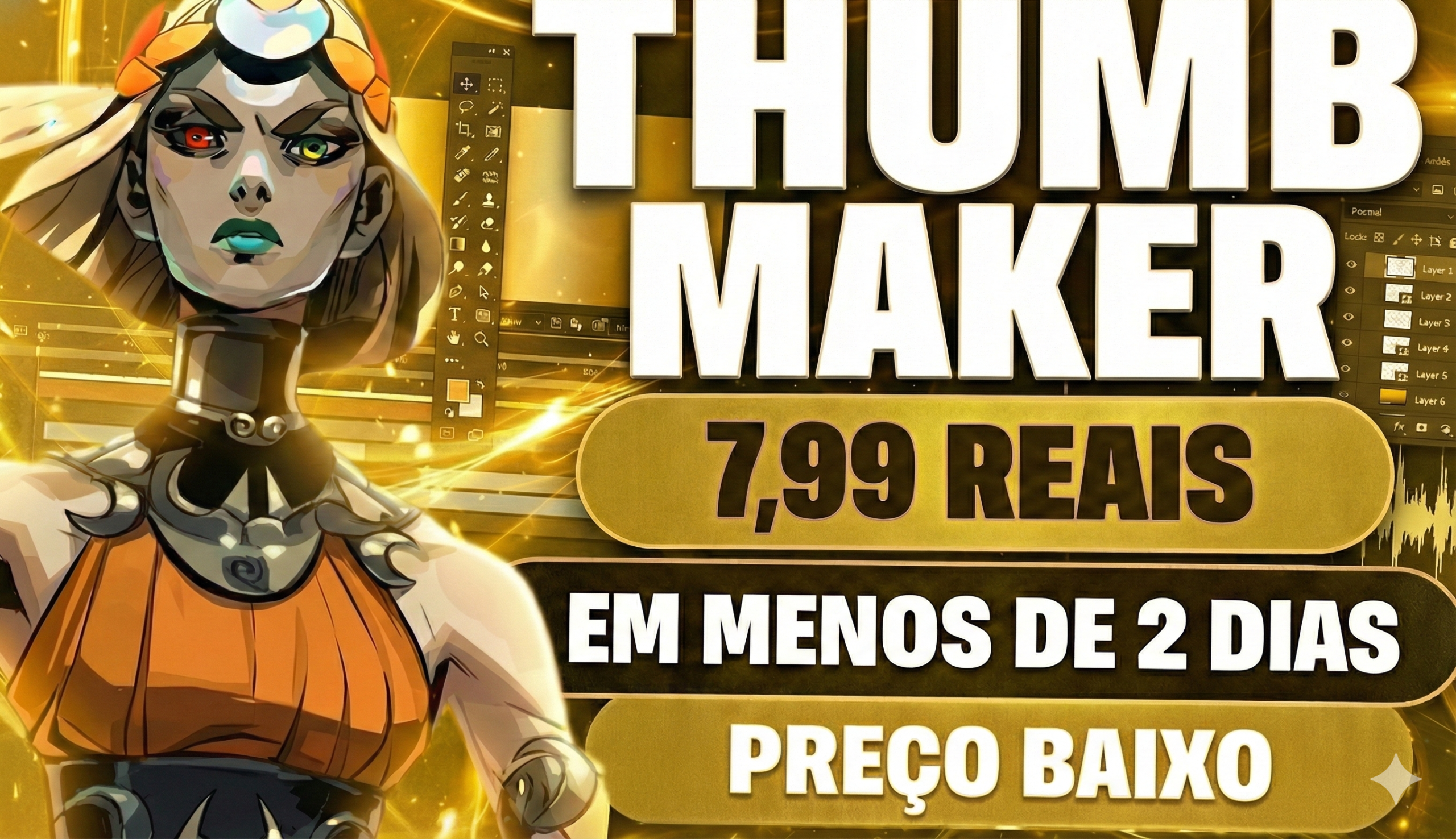 ok (9) THUMBMAKER PROFISSIONAL BARATO + ENTREGA RÁPIDA - Capas para YouTube, jogos, roblox, minecraft etc - Imagem 1