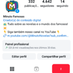 INSTAGRAM 4.6K Seguidores | Minuto Famosas | +530K Views em 30 Dias