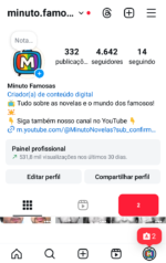INSTAGRAM 4.6K Seguidores | Minuto Famosas | +530K Views em 30 Dias