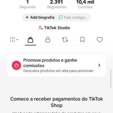CONTA DO TIKTOK COM SHOP ATIVO +2,3K SEGUIDORES (ENGAJAMENTO REAL)