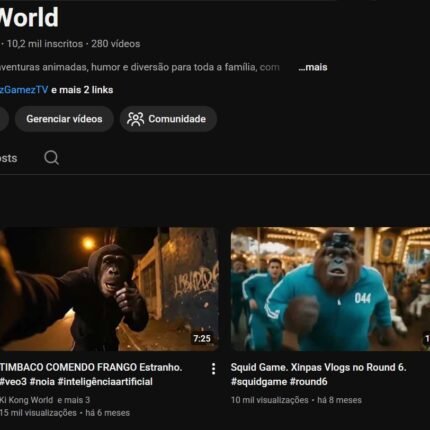 Canal Top de Entretenimento do Gorilão Vlogger com 10.200 inscritos