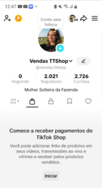 CONTA TIKTOK SHOP ATIVO 2K - SEM RESTRIÇÕES - Imagem 2