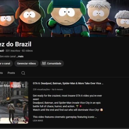 Canal top de Games GTA 6 crescendo com 330 inscritos