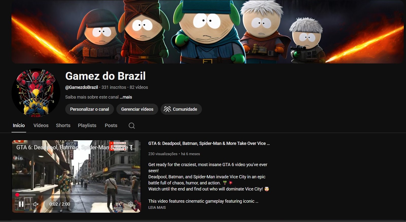 Captura de tela 2026-03-25 102706 Canal top de Games GTA 6 crescendo com 330 inscritos - Imagem 1