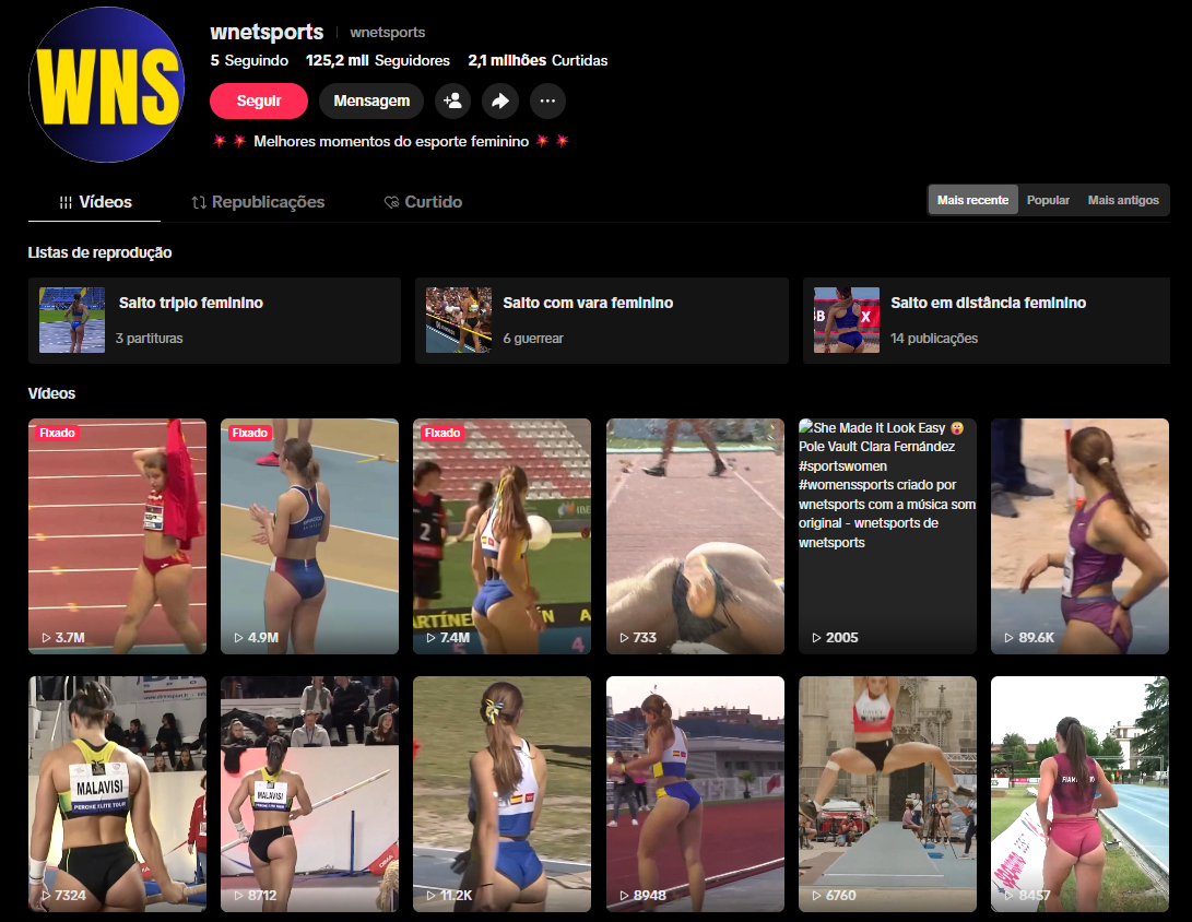 Captura de tela 2026-04-06 212842 CONTA TIKTOK | 125,2K SEG | 2,1 MILHÃO CURT | NICHO ESPORTES ⚽ | PERFIL GRANDE E PRONTO P/ ESCALA 🚀 - Imagem 1