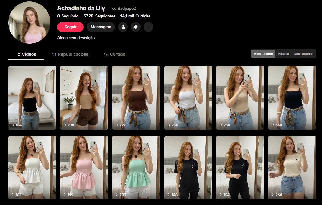 Captura de tela 2026-04-09 153629 CONTA TIKTOK | 5.3K+ SEG👥 | 14K CURT | ACHADINHOS 🛍️ | SHOP ATIVA 🇧🇷 | PRONTA P/ VENDAS 💰 - Imagem 1
