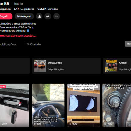 CONTA TIKTOK | 64K SEG👥 | 961K CURT❤️| AUTOMOTIVO 🚗 | PERFIL ENGAJADO E PRONTO P/ MONETIZAR 🚀