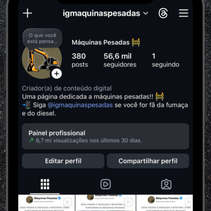 PÁGINA PÚBLICO ADULTO, MASCULINO NO NICHO DE MÁQUINAS PESADAS