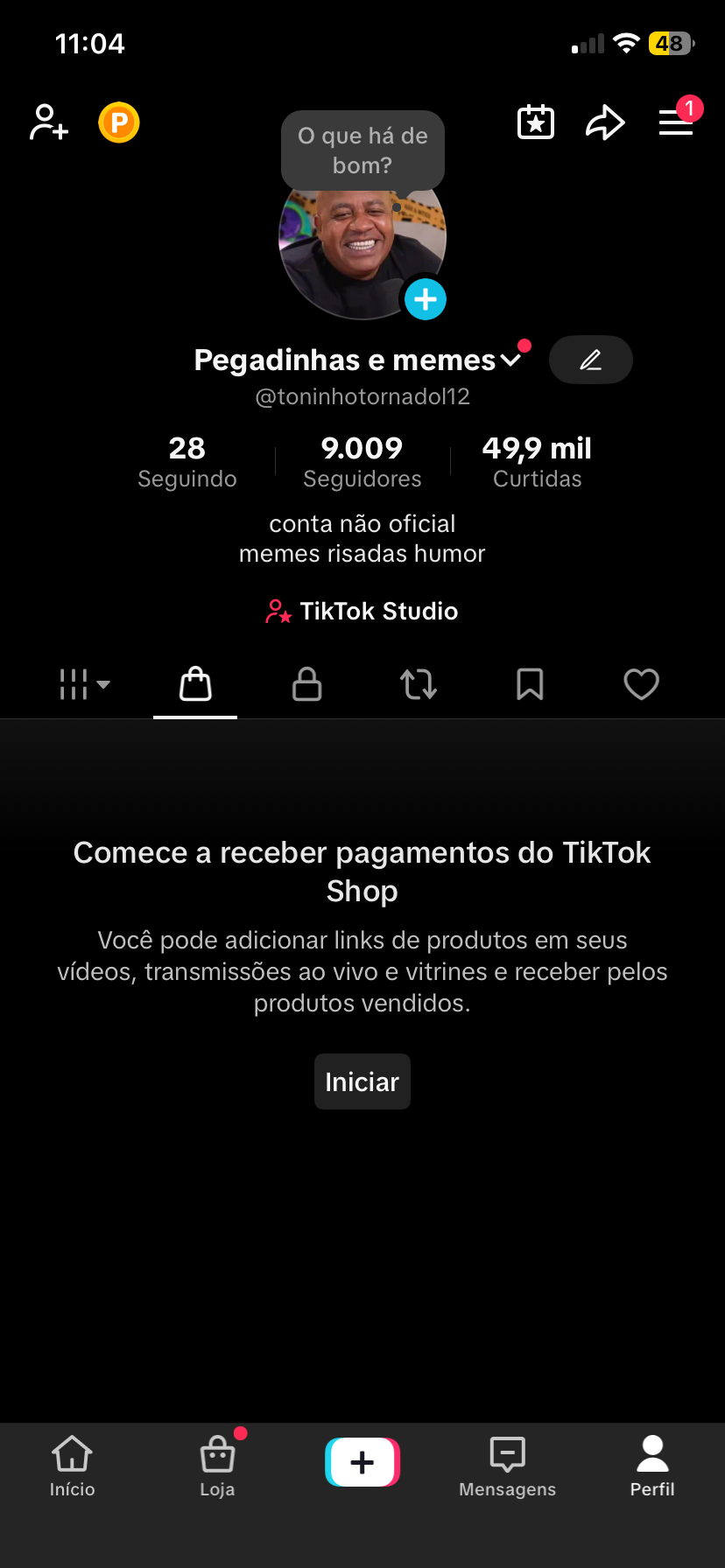 IMG_1809 Tiktok 9k seguidores nicho viral rendendo sozinho (Tiktok shop liberado sem DOC) pronta pra faturar 🤑 - Imagem 1