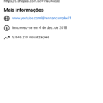 Canal 100k com 9M de visualizações vlog