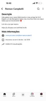 Canal 100k com 9M de visualizações vlog