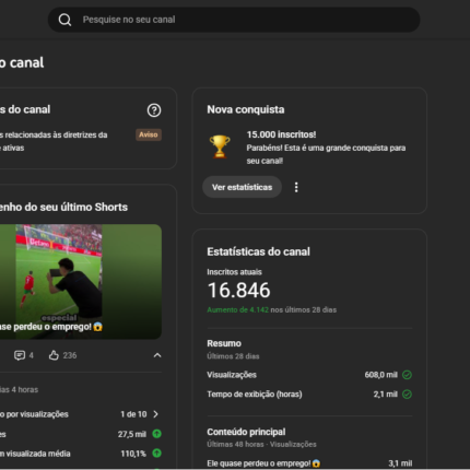 🚨Canal 16 mil inscritos Quase monetizado!🚨
