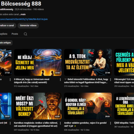 Canal monetizado no nicho de Espiritualidade e Relacionamentos, em idioma húngaro (Europa – alto RPM).