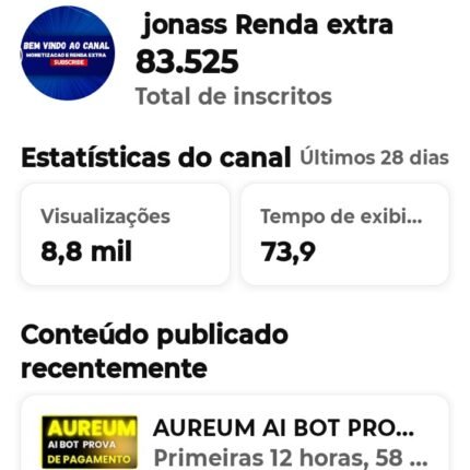 Canal de YouTube não monetizado