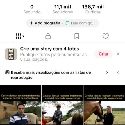 Tiktok com 11,1k de seguidores, pronto para ser monetizado