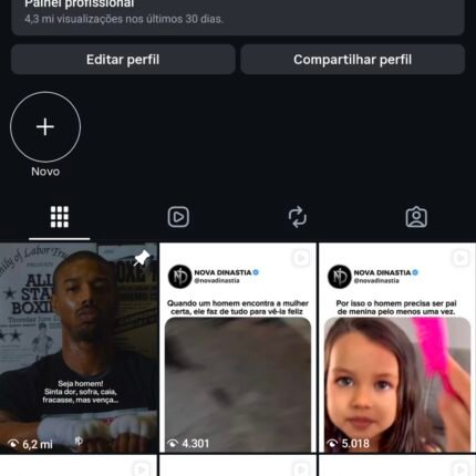 Instagram com +4M de visualizações em 30 dias  49k seguidores muito engajada  status verde sem restrições.