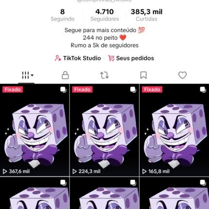 Conta Tiktok 4,710 seguidores