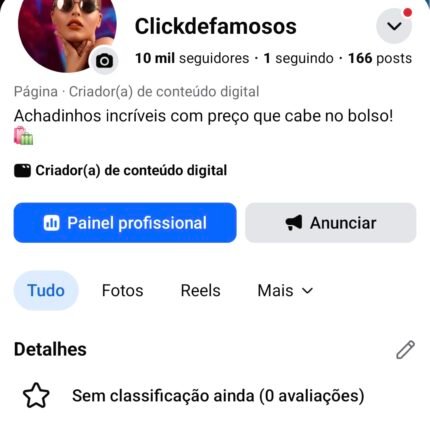 2 páginas no Facebook