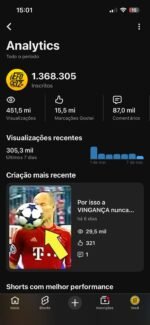 CANAL YOUTUBE EFOOTZ BR 1.36 MILHÕES DE INSCRITOS FATURANDO MUITO! - Imagem 3