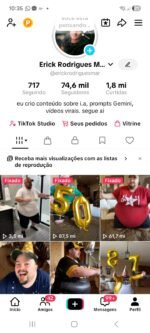 CONTA TIKTOK 76.6K SUPER VIRALIZADA 74.6K SEGUIDORES | NICHO HUMOR VIRAL + TIKTOK SHOP LIBERADO + MONETIZAÇÃO LIBERADA. BEM ENGAJADA