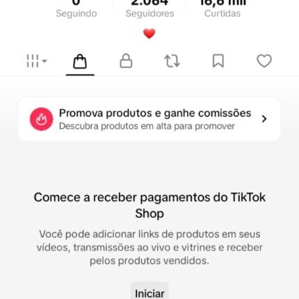 CONTA DO TIKTOK COM SHOP ATIVO +2K SEGUIDORES, +16K CURTIDAS