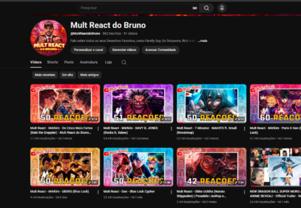 CANAL YOUTUBE MONETIZADO | QUASE 1000 INSCRITOS | 68 MIL VIEWS | 50 VIDEOS | MULTI REACT - DESENHOS FAVORITOS | NICHO ENTRETENIMENTO | PRONTO PARA NOVOS PROJETOS
