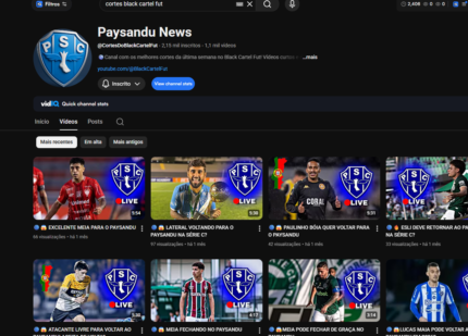 canal MONETIZADO Futebol rendendo $ - sem restriçoes, pronto para trocar de adsense