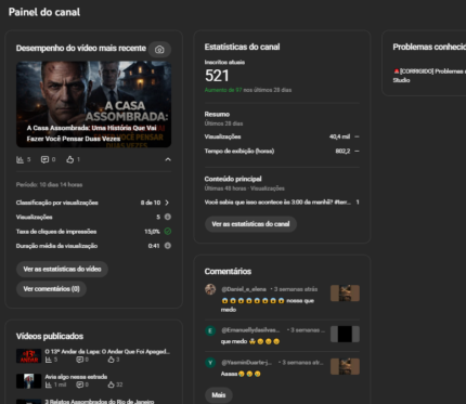Canal Youtube 500 Inscritos Histórias Paranormal