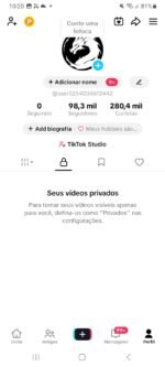CONTA TIKTOK COM 98K DE SEGUIDORES SUBINDO MUITO PERTINHO DOS 100K. MUITO ENGAJAMENTO VÍDEO COM MAIS DE 1 MILHÃO DE VIEWS!!! ( oferta Única)