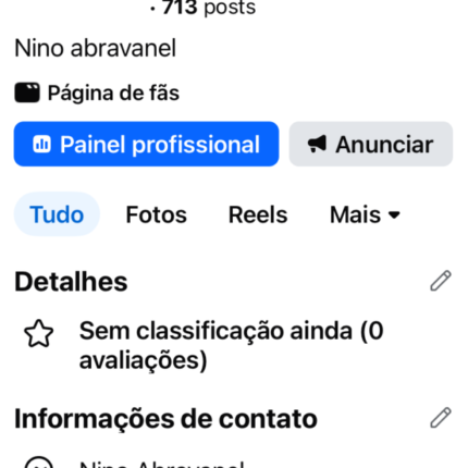 Página Facebook a venda com 128k