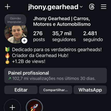 INSTAGRAM HYPADO 35K DE SEGUIDORES E 100 MILHÕES DE VIEWS