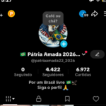Perfil 4.4K e subindo, nicho política. Conteúdo viral e bastante engajado. Sem Shop ❌