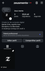Conta zeusmente com 20K de seguidores à venda