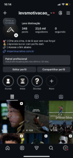 Perfil motivacional 23,6 mil seguidores conta engajada